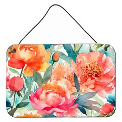 DAC1596DS812 12 x 8 in. Peonies in Watercolor Wall or Door Hanging Prints