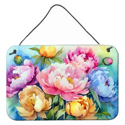 DAC1597DS812 12 x 8 in. Peonies in Watercolor Wall or Door Hanging Prints