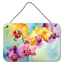 DAC1599DS812 12 x 8 in. Orchids in Watercolor Wall or Door Hanging Prints