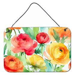 DAC1606DS812 12 x 8 in. Ranunculus in Watercolor Wall or Door Hanging Prints
