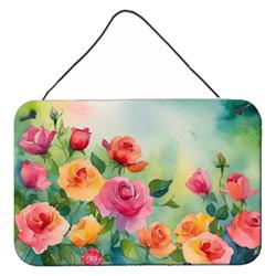 DAC1607DS812 12 x 8 in. Roses in Watercolor Wall or Door Hanging Prints
