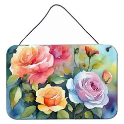 DAC1608DS812 12 x 8 in. Roses in Watercolor Wall or Door Hanging Prints