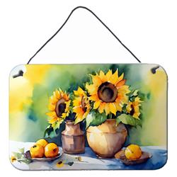 DAC1612DS812 12 x 8 in. Sunflowers in Watercolor Wall or Door Hanging Prints