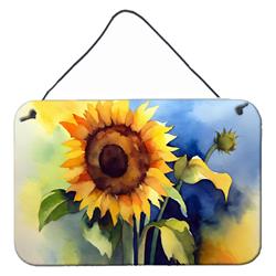 DAC1613DS812 12 x 8 in. Sunflowers in Watercolor Wall or Door Hanging Prints