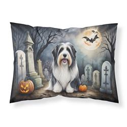 DAC2012PILLOWCASE 20.5 x 30 in. Unisex Bearded Collie Spooky Halloween Fabric Standard Pillowcase