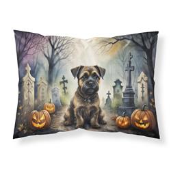 20.5 x 30 in. Unisex Border Terrier Spooky Halloween Fabric Standard Pillowcase