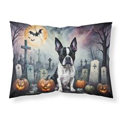 20.5 x 30 in. Unisex Boston Terrier Spooky Halloween Fabric Standard Pillowcase