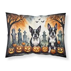 20.5 x 30 in. Unisex Boston Terrier Spooky Halloween Fabric Standard Pillowcase