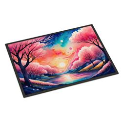 18 x 27 in. Unisex Cherry Blossom in Color Doormat
