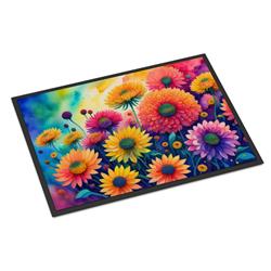 18 x 27 in. Unisex Chrysanthemums in Color Doormat