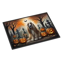 DAC2003MAT 18 x 27 in. Unisex Afghan Hound Spooky Halloween Doormat