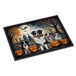 18 x 27 in. Unisex Australian Shepherd Spooky Halloween Doormat