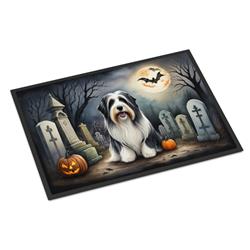 18 x 27 in. Unisex Bearded Collie Spooky Halloween Doormat