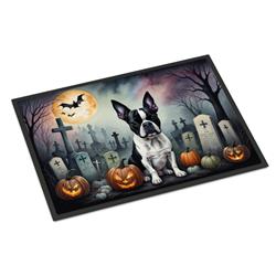 18 x 27 in. Unisex Boston Terrier Spooky Halloween Doormat