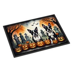 18 x 27 in. Unisex Boston Terrier Spooky Halloween Doormat