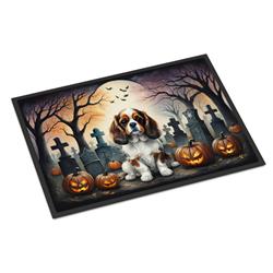 18 x 27 in. Unisex Cavalier Spaniel Spooky Halloween Doormat