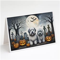 DAC2071GCA7P 5 x 7 in. Old English Sheepdog Spooky Halloween Greeting Cards & Envelopes - Pack of 8