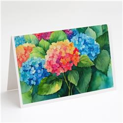 DAC1575GCA7P 5 x 7 in. Hydrangeas in Watercolor Greeting Cards & Envelopes - Pack of 8