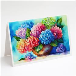 DAC1576GCA7P 5 x 7 in. Hydrangeas in Watercolor Greeting Cards & Envelopes - Pack of 8