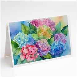 DAC1577GCA7P 5 x 7 in. Hydrangeas in Watercolor Greeting Cards & Envelopes - Pack of 8