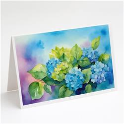 DAC1579GCA7P 5 x 7 in. Hydrangeas in Watercolor Greeting Cards & Envelopes - Pack of 8