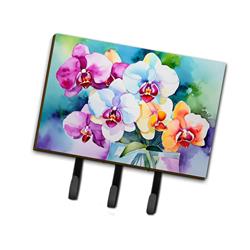 9 x 6 in. Unisex Orchids in Watercolor Leash or Key Holder