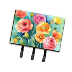 9 x 6 in. Unisex Ranunculus in Watercolor Leash or Key Holder