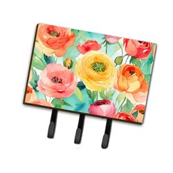 9 x 6 in. Unisex Ranunculus in Watercolor Leash or Key Holder