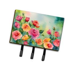 9 x 6 in. Unisex Roses in Watercolor Leash or Key Holder