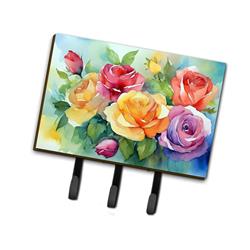 9 x 6 in. Unisex Roses in Watercolor Leash or Key Holder