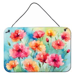 DAC1548DS812 12 x 8 in. Carnations in Watercolor Wall or Door Hanging Prints