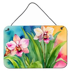 DAC1555DS812 12 x 8 in. Orchids in Watercolor Wall or Door Hanging Prints
