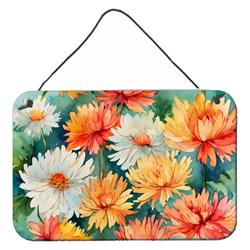 DAC1554DS812 12 x 8 in. Chrysanthemums in Watercolor Wall or Door Hanging Prints