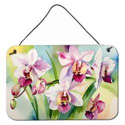 DAC1557DS812 12 x 8 in. Orchids in Watercolor Wall or Door Hanging Prints