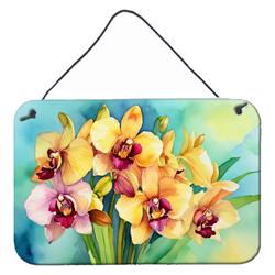 DAC1558DS812 12 x 8 in. Orchids in Watercolor Wall or Door Hanging Prints