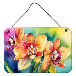 DAC1559DS812 12 x 8 in. Orchids in Watercolor Wall or Door Hanging Prints
