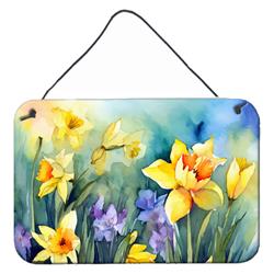 DAC1561DS812 12 x 8 in. Daffodils in Watercolor Wall or Door Hanging Prints