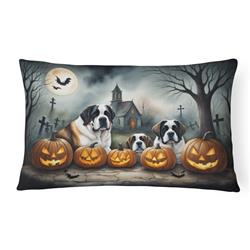 16 x 12 in. Unisex Saint Bernard Spooky Halloween Fabric Decorative Pillow