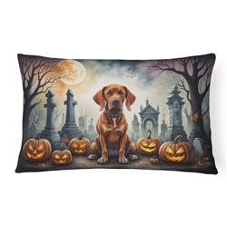 16 x 12 in. Unisex Vizsla Spooky Halloween Fabric Decorative Pillow