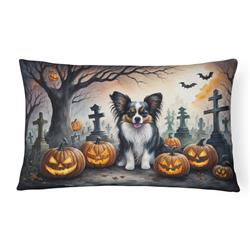 16 x 12 in. Unisex Papillon Spooky Halloween Fabric Decorative Pillow
