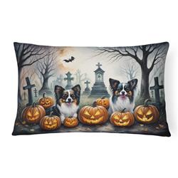 16 x 12 in. Unisex Papillon Spooky Halloween Fabric Decorative Pillow