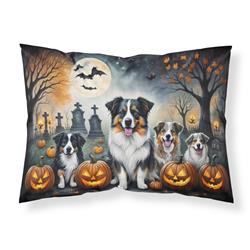 DAC2009PILLOWCASE 20.5 x 30 in. Unisex Australian Shepherd Spooky Halloween Fabric Standard Pillowcase