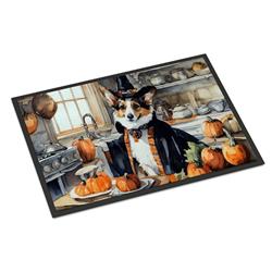 24 x 36 in. Unisex Corgi Fall Kitchen Pumpkins Indoor or Outdoor Mat