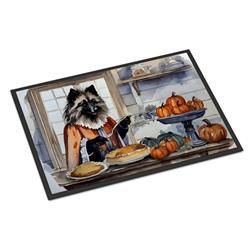 24 x 36 in. Unisex Keeshond Fall Kitchen Pumpkins Indoor or Outdoor Mat
