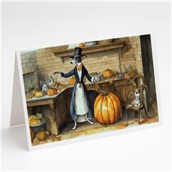 5 x 7 in. Unisex Italian Greyhound Fall Kitchen Pumpkins Greeting Cards & Envelopes - Pack of 8