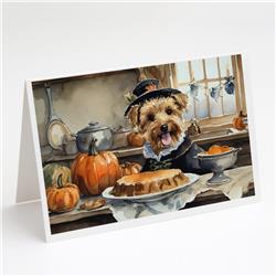 5 x 7 in. Unisex Lakeland Terrier Fall Kitchen Pumpkins Greeting Cards & Envelopes - Pack of 8