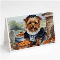 5 x 7 in. Unisex Norfolk Terrier Fall Kitchen Pumpkins Greeting Cards & Envelopes - Pack of 8