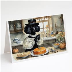 DAC1801GCA7P 5 x 7 in. Poodle Fall Kitchen Pumpkins Greeting Cards & Envelopes - Pack of 8