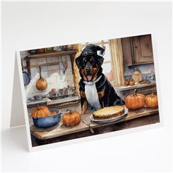 5 x 7 in. Unisex Rottweiler Fall Kitchen Pumpkins Greeting Cards & Envelopes - Pack of 8