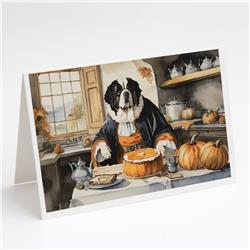 DAC1807GCA7P 5 x 7 in. Saint Bernard Fall Kitchen Pumpkins Greeting Cards & Envelopes - Pack of 8